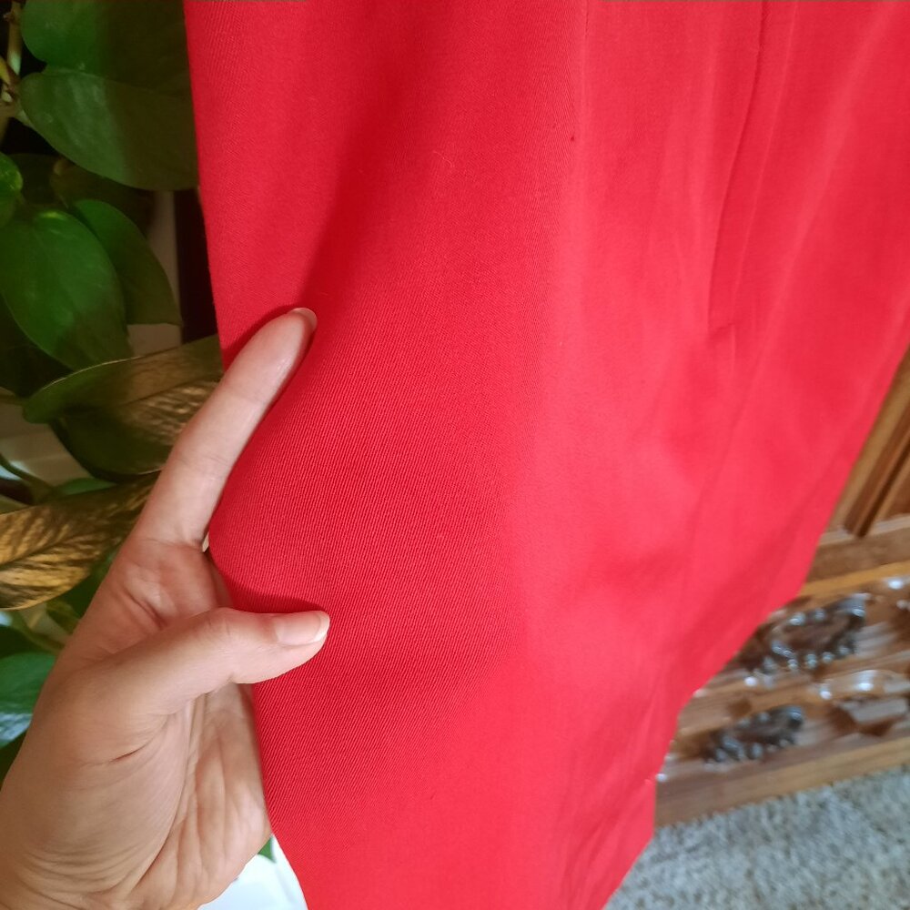Vintage 90s Structured Shift Pencil Wool Skirt - Red, Size S - Picture 13 of 16